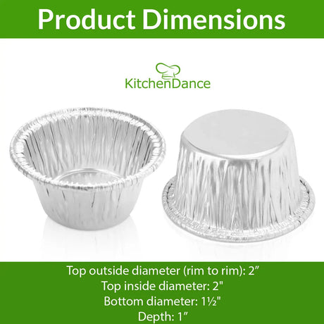 2 oz. Disposable  Aluminum Foil Cup - Case of 1000 - #S220 KitchenDance