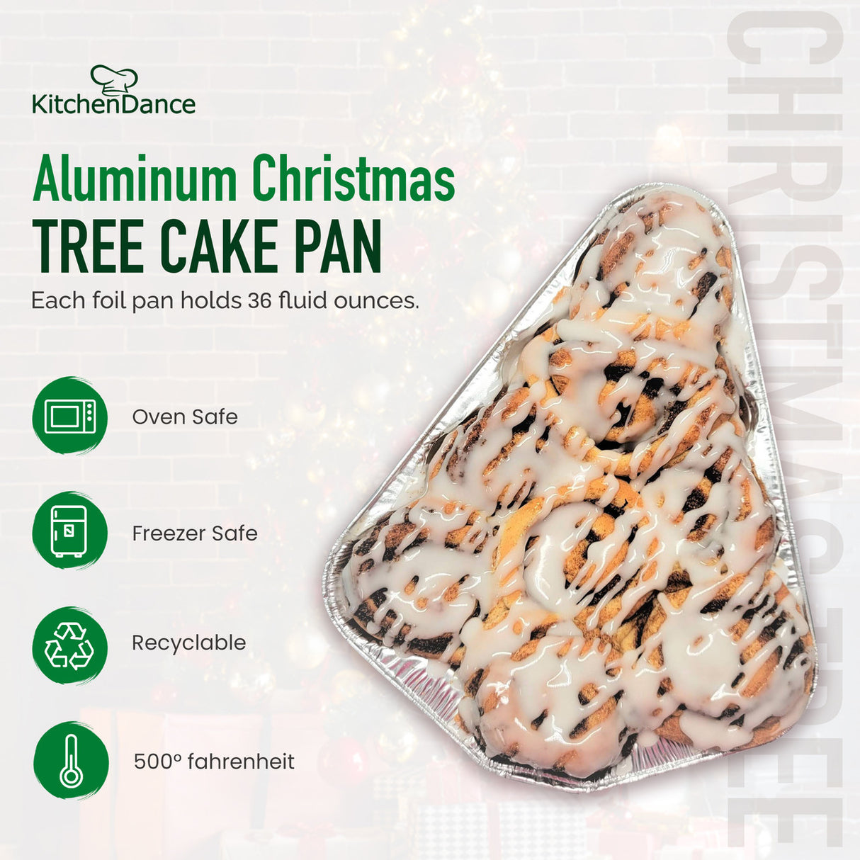 Molde para hornear desechable de aluminio con forma de árbol de Navidad, sin tapa (caja de 100), n.° 9501X