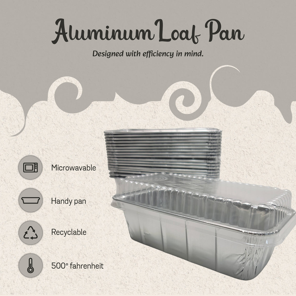 1½ lb. Foil Loaf Pan with Clear Dome Lid - Case of 500 - #208P