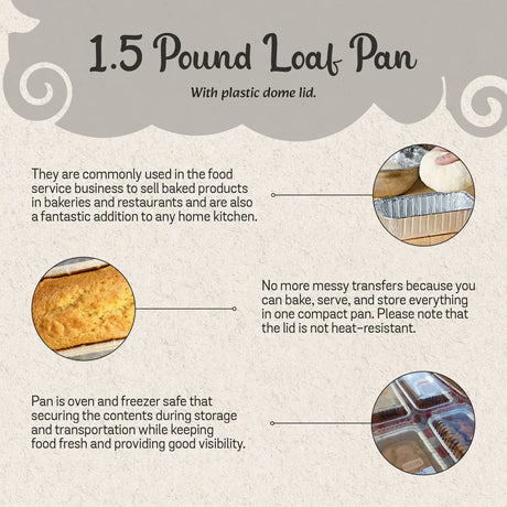 1½ lb. Foil Loaf Pan with Clear Dome Lid - Case of 500 - #208P D & W Fine pack