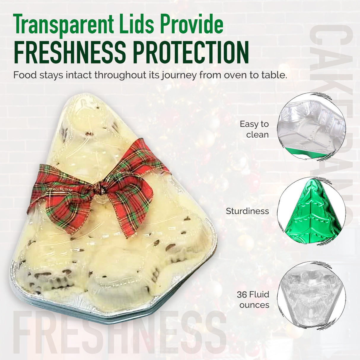 Christmas Tree Foil Pan with Plastic Dome Lid - Case of 100 - #9501XP