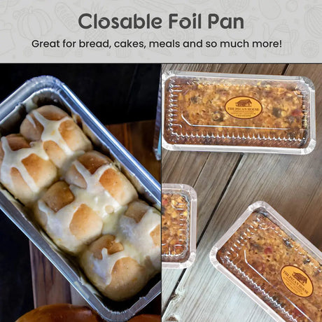 1½ lb. Closable Colored Foil Loaf Pan with Plastic Lid - Case of 1000 - #1650P KitchenDance
