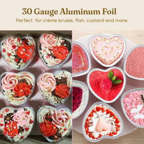 Mini Heart Shaped Foil Pan with Plastic Lid - Case of 2000 - #3055P KitchenDance