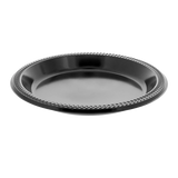 10.25" Meadoware Impact Black HIPS Plastic Plate - Case of 500 - #MI10EY