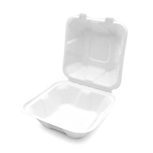 Contenedor de pulpa moldeada D &amp; W Earth Smart™ de 6 x 6 x 3 pulgadas (caja de 500)