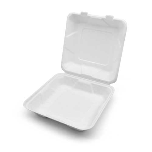 Earth Smart™ 9 x 9 x 3 Molded Fiber 1 Compartment Hinged Take Out Container - Case of 200