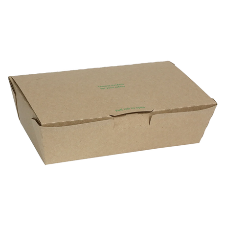 4S Tamper-Evident Kraft Paperboard OneBox Takeout Container - Case of 162 - #NOB04SKECTE