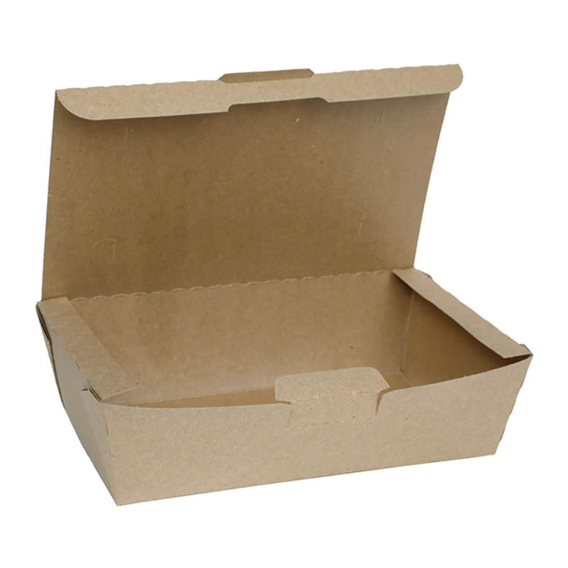 4S Tamper-Evident Kraft Paperboard OneBox Takeout Container - Case of 162 - #NOB04SKECTE