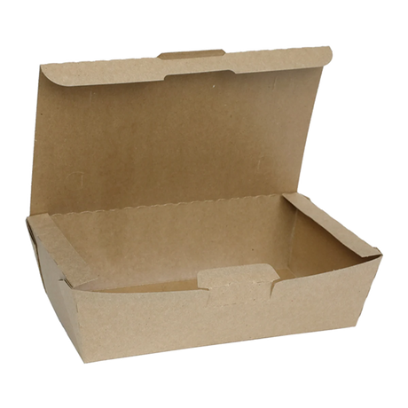 4S Tamper-Evident Kraft Paperboard OneBox Takeout Container - Case of 162 - #NOB04SKECTE