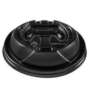 Dart 12-24 oz. Black HIPS Plastic Optima® Reclosable Lid - Case of 1200 - #OPT1224TGB Dart Container