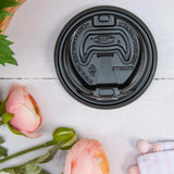 Dart 12-24 oz. Black HIPS Plastic Optima® Reclosable Lid - Case of 1200 - #OPT1224TGB