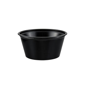 Dart Solo 2 oz. Plastic Black Portion Container - Case of 2500 - #P200BLK Dart Container