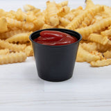 5.5 oz. HIPS Plastic Black Portion Container - Case of 2500 - #P550BLK