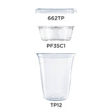 12 oz. Clear PET Plastic Grab 'n' Go Kit Combo with Insert - Case of 1500 - #PF35C1CP