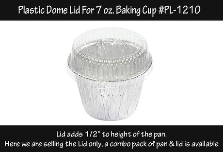 Plastic lid for 7 oz. Disposable Foil Dessert Cup - Case of 2000 - #PL-1210