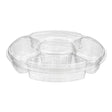 96 oz. Two Piece Round Platter with 5 Compartments - Case of 50 - #PL096C Inline Plastics
