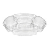 96 oz. Two Piece Round Platter with 5 Compartments - Case of 50 - #PL096C Inline Plastics