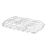 42 oz. Two-Piece 5-Compartment Plastic Platter with Anti-Migration - Case of 125 - #PLQ40C5