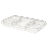 42 oz. Clear PET Plastic Two-Piece Platter with 5 Compartments - Case of 125 - #PLQ40C5F