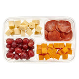 50 oz. Clear PET Plastic Two-Piece Platter with 4 Compartment - Case of 125 - #PLQ50C4
