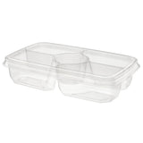 56 oz. Two Piece 4-Compartment Deli Platter with Center Dip Cup - Case of 125 - #PLQ56C4R