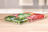80 oz. Two-Piece 6 Compartment Platter with Center Dip Cup - Case of 60 - #PLQ80C6R