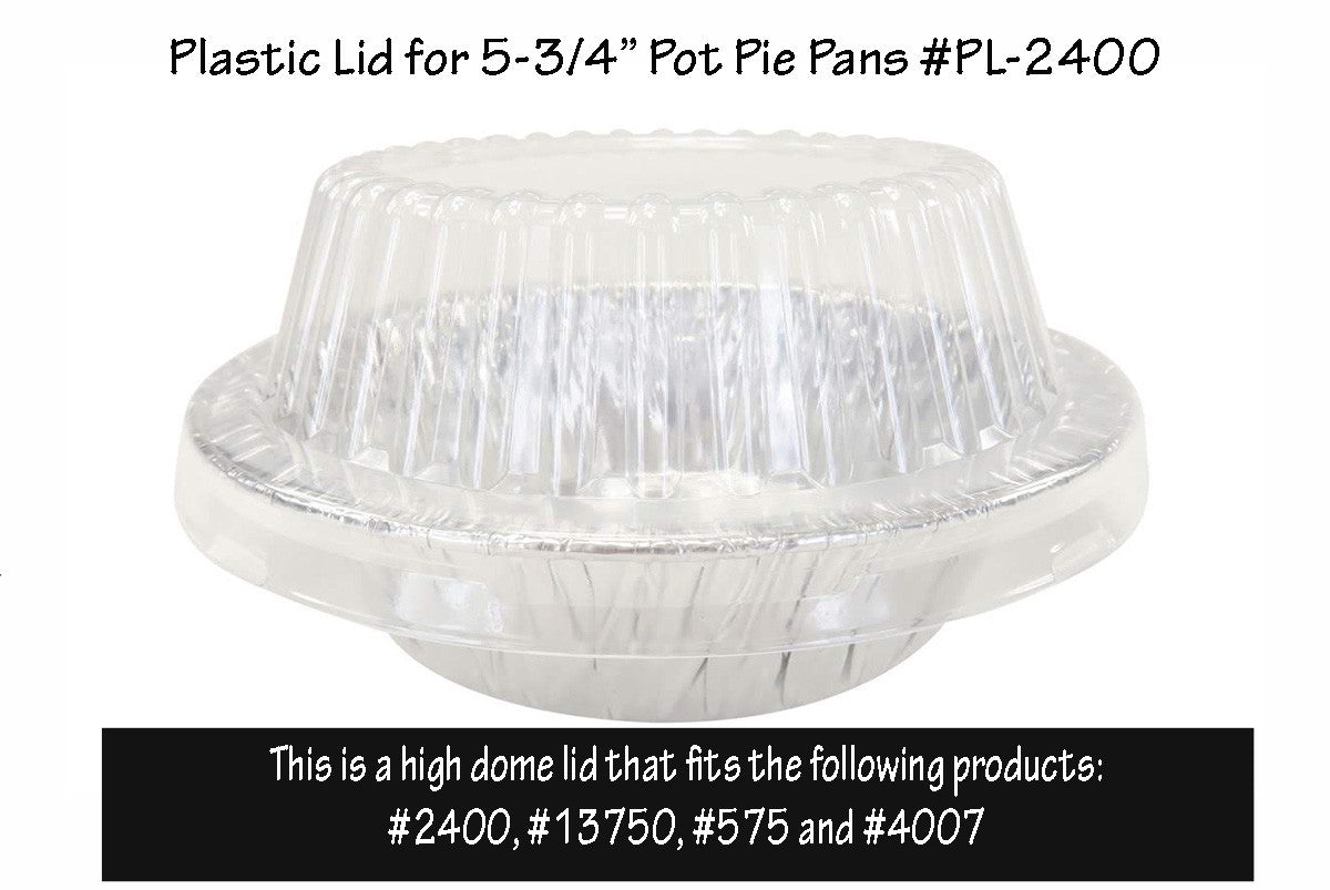 Plastic Lid for 5¾" Disposable Aluminum Pot Pie Pan - Extra Deep - - Case of 1000   #PL-2400