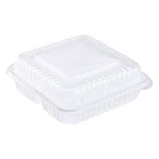 8 x 8 x 3 PP 1 Compartment Clear Hinged Take Out Container - Case of 150