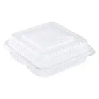 8 x 8 x 3 PP 1 Compartment Clear Hinged Take Out Container - Case of 150 Ecosystems