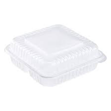 8 x 8 x 3 PP 3 Compartment Clear Hinged Take Out Container - Case of 200