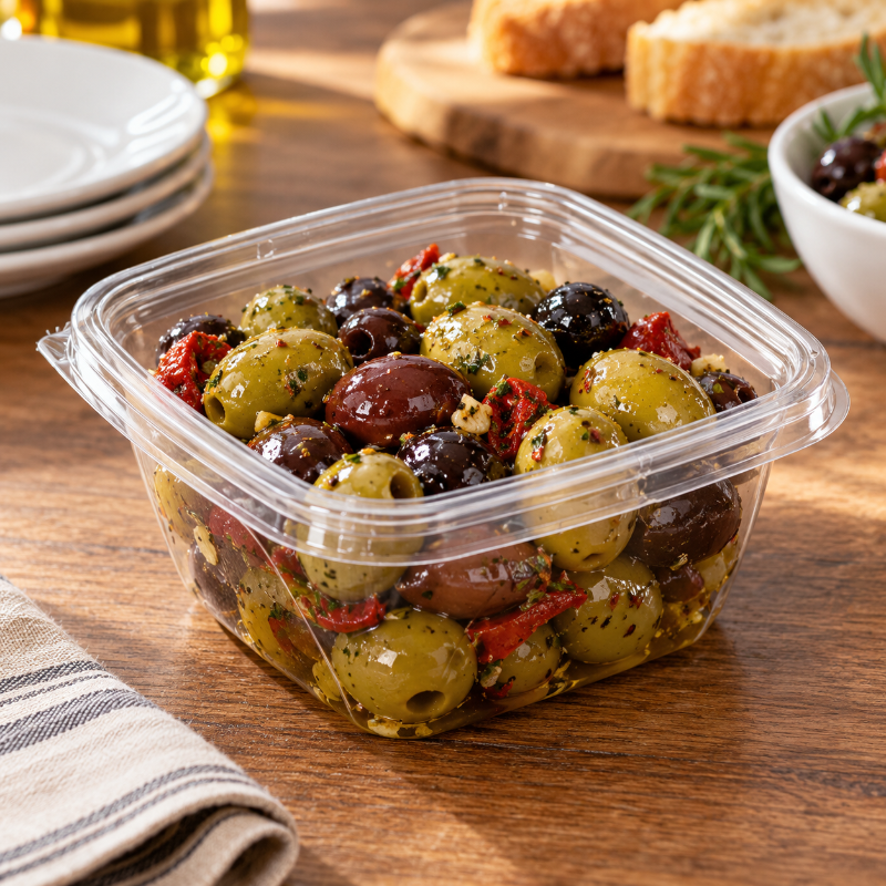 5" x 5" Square 16 oz. RPET Clear Plastic Bowl - Case of 504 - #SAC0516