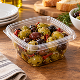 5" x 5" Square 16 oz. RPET Clear Plastic Bowl - Case of 504 - #SAC0516