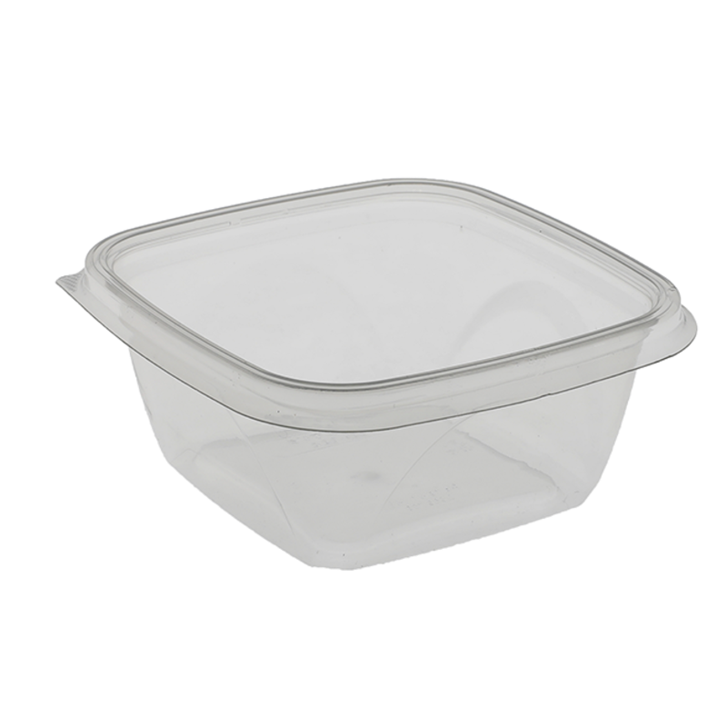 5" x 5" Square 16 oz. RPET Clear Plastic Bowl - Case of 504 - #SAC0516