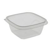 5" x 5" Square 16 oz. RPET Clear Plastic Bowl - Case of 504 - #SAC0516