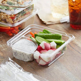 6" Clear PET Plastic 2-Compartment Tamper-Evident/Resistant Container - Case of 300 - #SBTG2