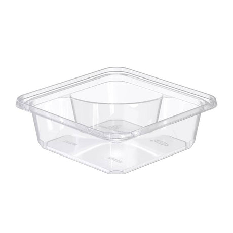 6" Clear PET Plastic 2-Compartment Tamper-Evident/Resistant Container - Case of 300 - #SBTG2