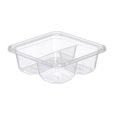 6" Clear PET Plastic 3-Compartment Tamper-Evident/Resistant Container - Case of 300 - #SBTG3