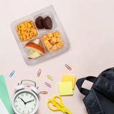 6" PET Plastic 4-Compartment Tamper-Evident/Resistant Clear Container - Case of 300 - #SBTG4