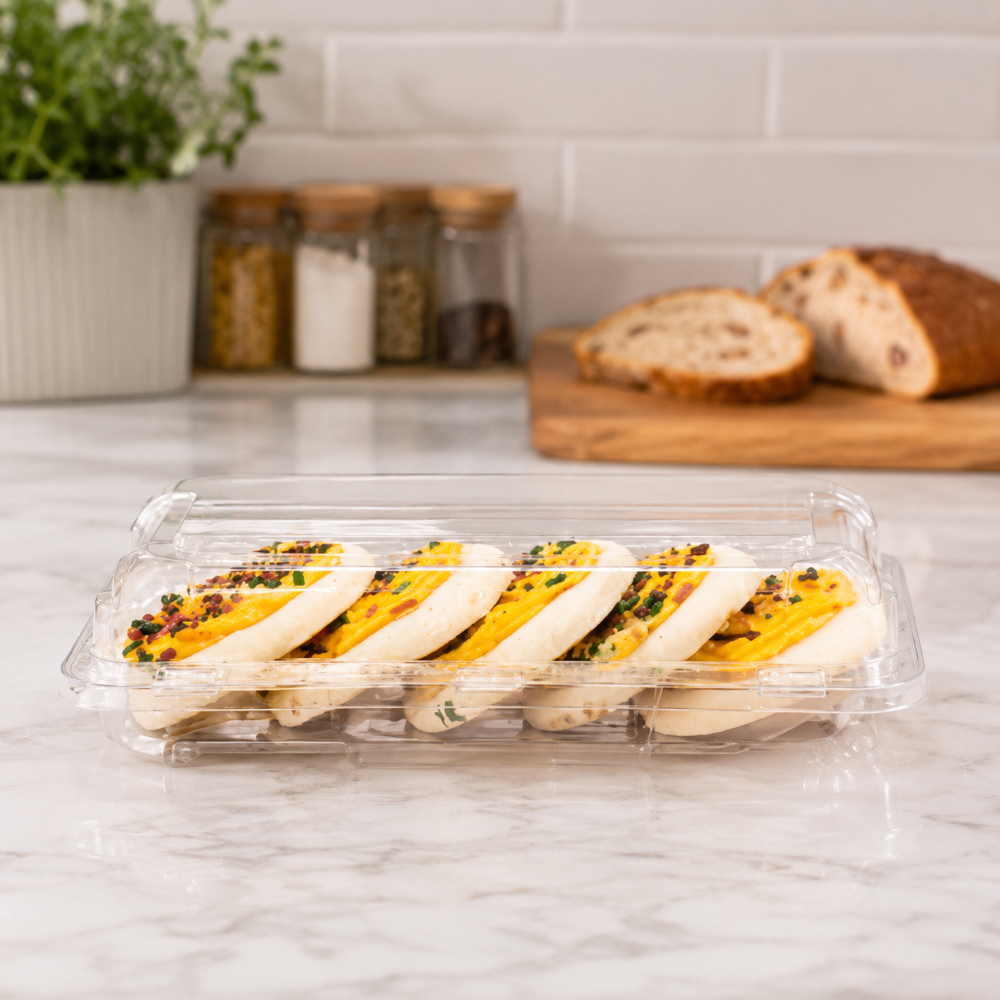 SureChoice 27 oz. Rectangular Plastic Hinged Bakery Container with Barlock - Case of 300 - #SC18S
