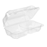 60 oz. Rectangular 2-Compartment Plastic Cookie Container with Barlock - Case of 460 - #SC35C2