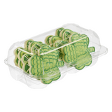 60 oz. Rectangular 2-Compartment Plastic Cookie Container with Barlock - Case of 460 - #SC35C2