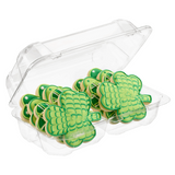 60 oz. Rectangular 2-Compartment Plastic Cookie Container with Barlock - Case of 460 - #SC35C2