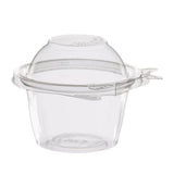 8 oz. PET Plastic Tamper-Evident Clear Snack Cup w/ Dome Lid - Case of 272 - #SC8D