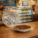 9" Plastic Hinged Pie Container with High Dome Lid - Case of 150 - #SLP218