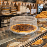 9" Plastic Hinged Pie Container with High Dome Lid - Case of 150 - #SLP218