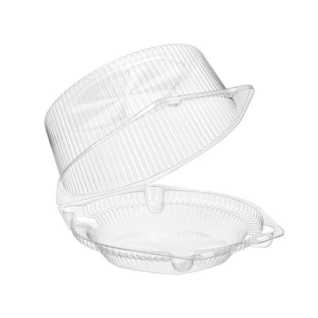 9" Plastic Hinged Pie Container with High Dome Lid - Case of 150 - #SLP218