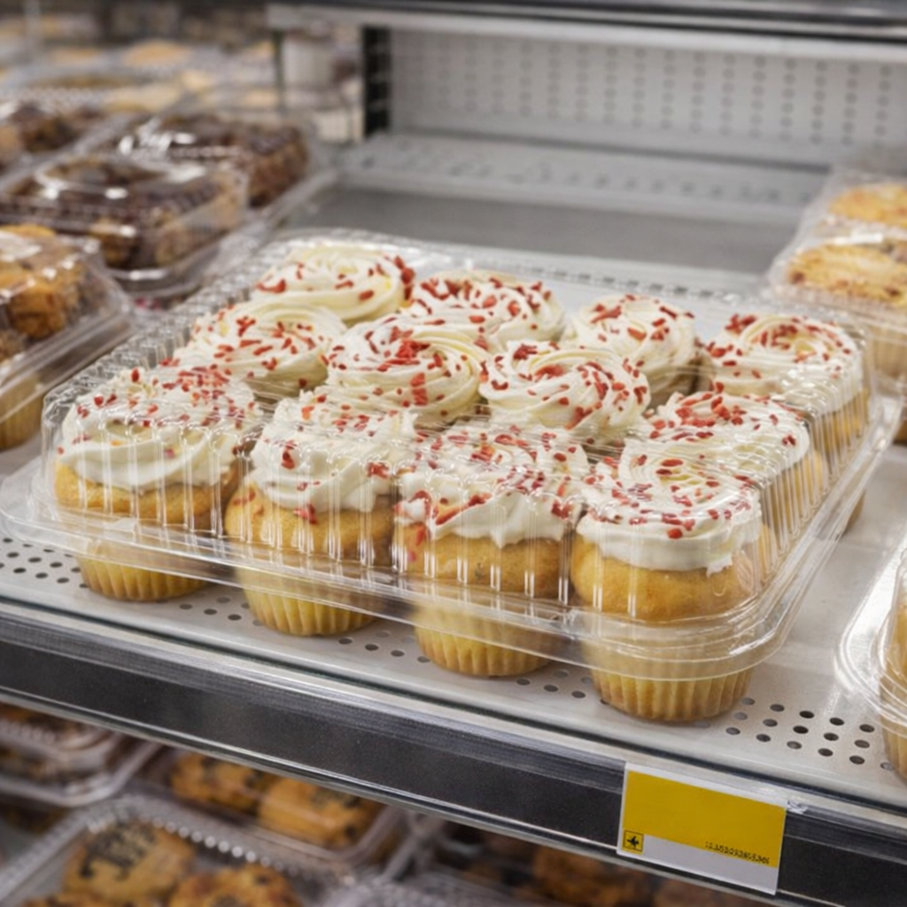 12 Compartment Plastic Mini Cupcake/Muffin Container with High Dome Lid - Case of 250 - #SLP34
