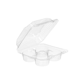 Inline Plastics 4 Compartment Square Muffin Clamshell Container - Case of 288 -  #SLP44SA Inline Plastics