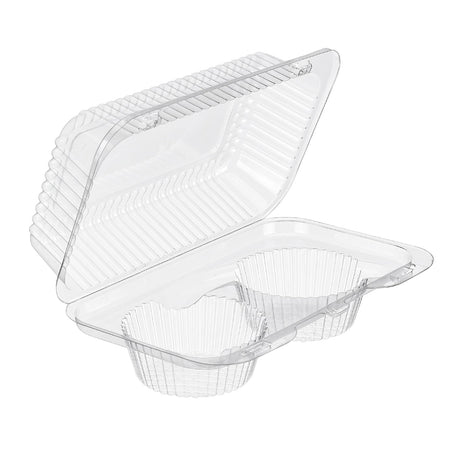 2-Count Hinged Plastic Muffin Container - Case of 500 - #SLP52