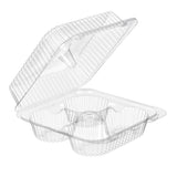 Low Dome 4 Compartment Plastic Cupcake/Muffin Container - Case of 300 - #SLP54P